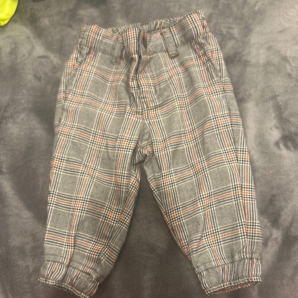 Janie and Jack Gray and Orange Casual Jogger Bottoms